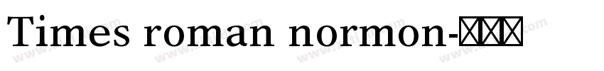 Times roman normon字体转换